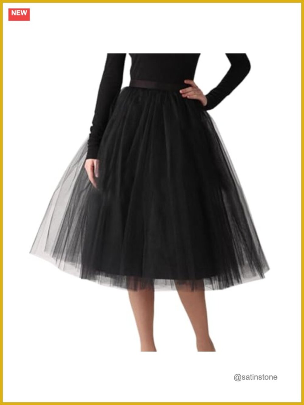 A-Line Tulle Skirt Elastic Waist Petticoat Bridesmaid Tutu